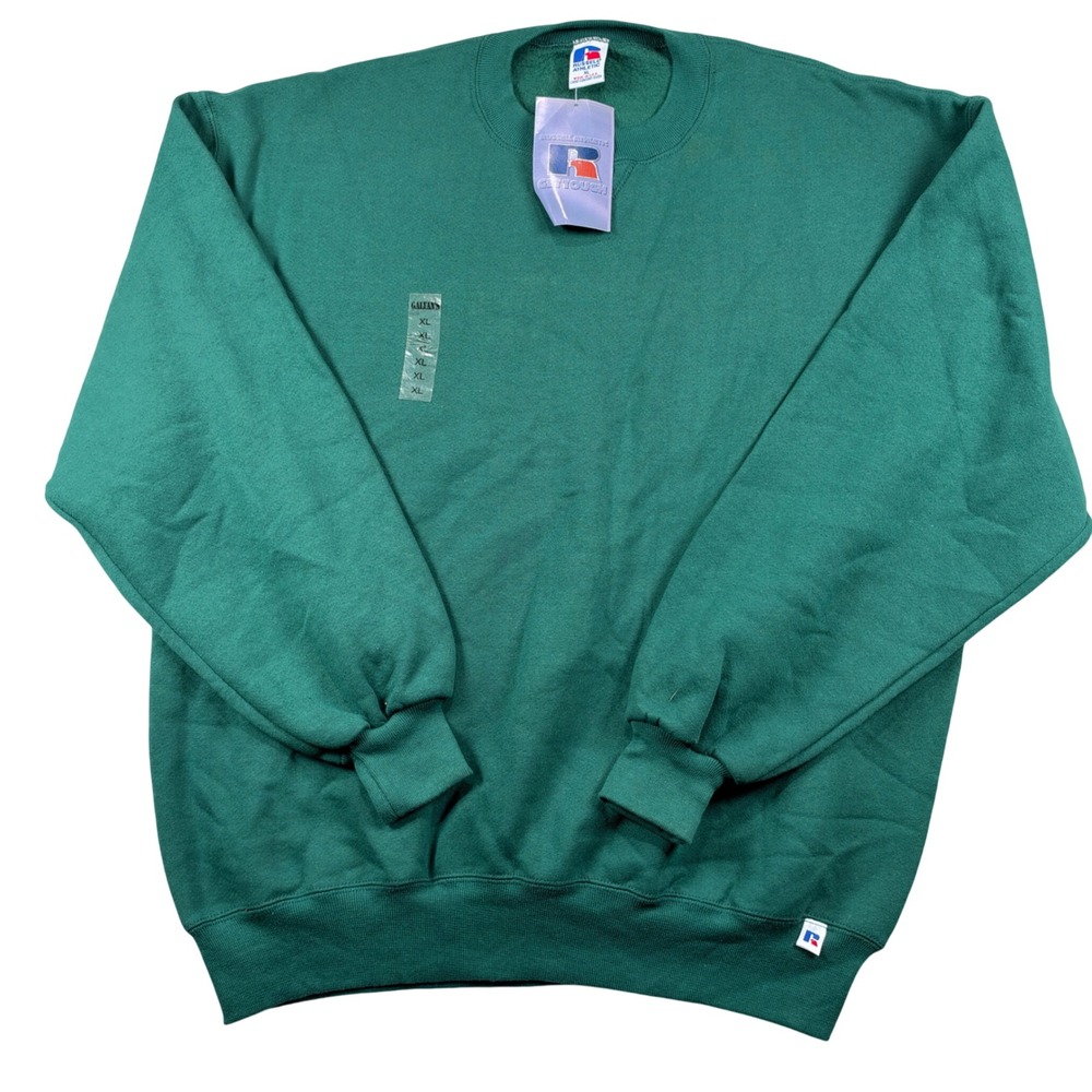 NEW Russell Athletic Sweatshirt Mens XL Green Vintage 90s Made in USA Blank